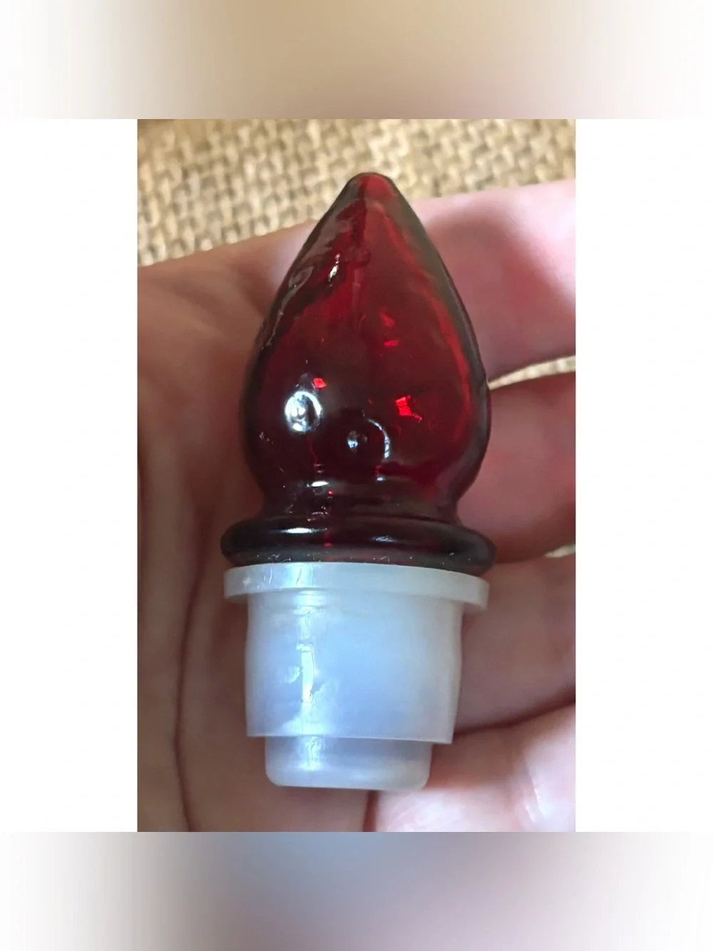 Vintage Avon Cape Cod Ruby Red Cruet with Strawberry Stopper Goth Dark Romance